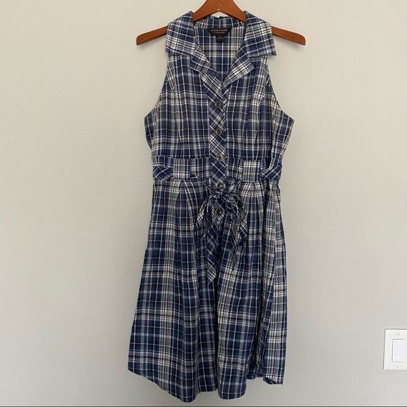 Signature by Robbie Bee sleeveless Plaid dress 10 - Picture 2 of 11